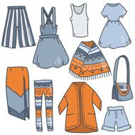 Woman clothes icons