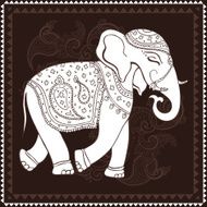 Elephant Indian style Decorative Vector illustration N4