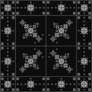 Patterned design elements on a dark background N2
