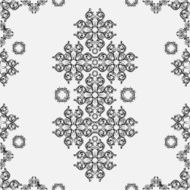 Patterned design elements on a white background