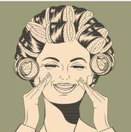 Woman with curlers in their hair N2