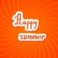 Bright red summer background Happy summer! Vector illustration