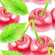 Seamless pattern with cherry