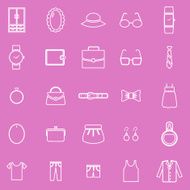 Dressing line icons on pink background