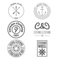 Set of logo sticker emblem print label and logotype elements