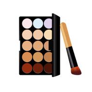 Palette concealer and correctors with wooden brush