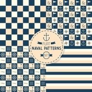 Abstract naval symbols seamless patterns set