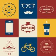 Vector illustration in Hipster style Logo set
