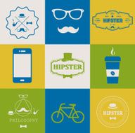 Vector illustration in Hipster style Logo set N2