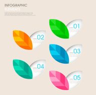 modern vector abstract step leaf lable infographic elements