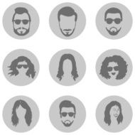 Vector Set of Hairstyles Icons N3