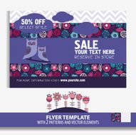 Sweet flyer template with 2 patterns