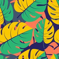 Beautiful seamless tropical jungle floral graphic backg