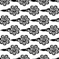 Monochrome Chinese stylized clouds