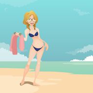 Girl in the beach illustration N3