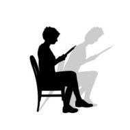 Vector silhouette of a woman N215