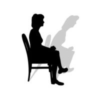 Vector silhouette of a woman N216