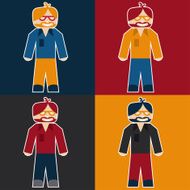 flat sticker of hipster