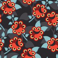 Beautiful vector seamless pattern with decorative rose flowers and leaves N2