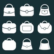 Bag vector icons set fashion theme symbols collection