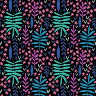 Hand-drawn seamless floral pattern