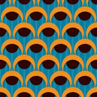 3d colorful seamless pattern of circles and half-round shapes