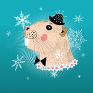 Portrait beaver hipster