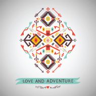 Vector colorful decorative element on native ethnic style