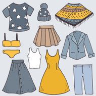 Woman clothing icons