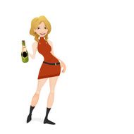 Girl holding a bottle of Champagne N2