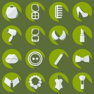 Flat concept set modern design with fashion beauty N6
