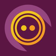 Flat modern design with shadow icon Buttons for clothing N6