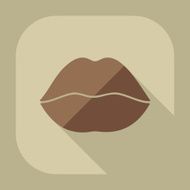 Flat modern design with shadow icon lips N3