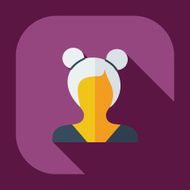 Flat modern design with shadow icon silhouette girl creative hairstyle N22