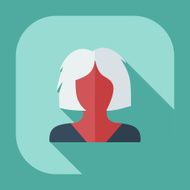 Flat modern design with shadow icon silhouette girl creative hairstyle N24