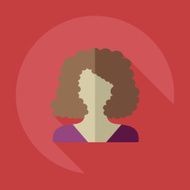 Flat modern design with shadow icon silhouette girl creative hairstyle N25