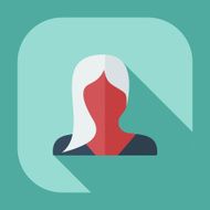 Flat modern design with shadow icon silhouette girl creative hairstyle N29
