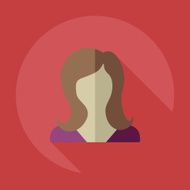 Flat modern design with shadow icon silhouette girl creative hairstyle N30