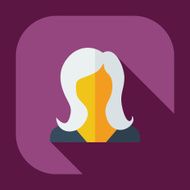 Flat modern design with shadow icon silhouette girl creative hairstyle N31
