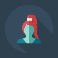 Flat modern design with shadow icon silhouette girl creative hairstyle N39