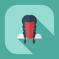 Flat modern design with shadow icon silhouette girl creative hairstyle N41