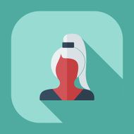 Flat modern design with shadow icon silhouette girl creative hairstyle N44