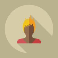 Flat modern design with shadow icon silhouette girl creative hairstyle N45