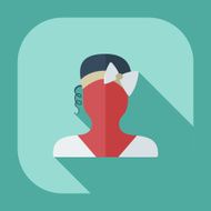 Flat modern design with shadow icon silhouette girl creative hairstyle N47