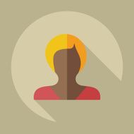 Flat modern design with shadow icon silhouette girl creative hairstyle N50