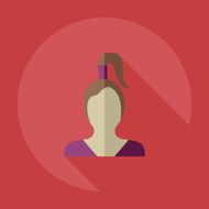 Flat modern design with shadow icon silhouette girl creative hairstyle N51