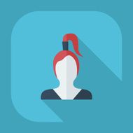 Flat modern design with shadow icon silhouette girl creative hairstyle N52