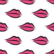 Hot pink lips kisses seamless pattern