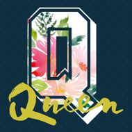Queen to print T-shirts Watercolor background Hand lettering