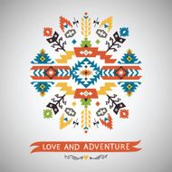 Vector colorful decorative element on native ethnic style N2